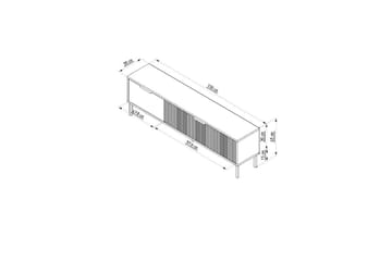 Hew TV-benk 150 cm - Hvit/Valnøtt - Møbler - TV- & Mediamøbler - TV benk & mediabenk