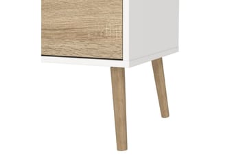 Hostafranc Gulvstående TV-benk 117,2 cm med Oppbevaring i Eik - Hvit|Beige - Møbler - TV- & Mediamøbler - TV benk & mediabenk