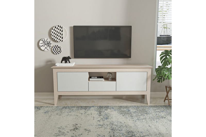 Hue TV-benk 150 cm - Beige/Hvit - Møbler - TV- & Mediamøbler - TV benk & mediabenk