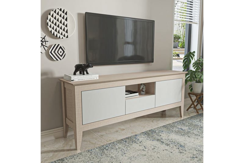 Hue TV-benk 150 cm - Beige/Hvit - Møbler - TV- & Mediamøbler - TV benk & mediabenk