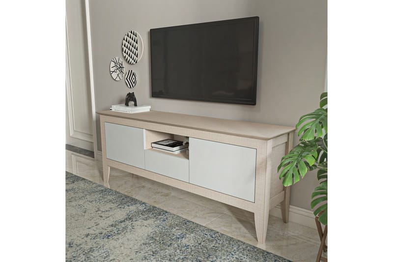 Hue TV-benk 150 cm - Beige/Hvit - Møbler - TV- & Mediamøbler - TV benk & mediabenk