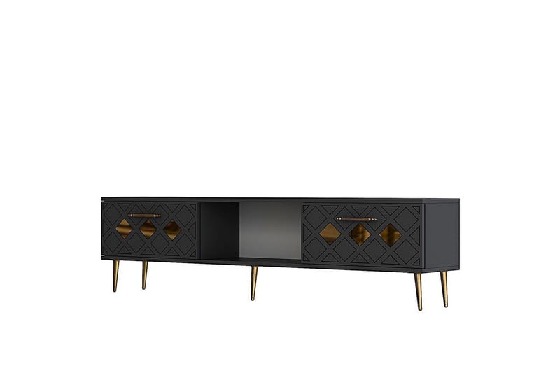 Ilna TV-benk 150 cm, Antrasitt/Gull