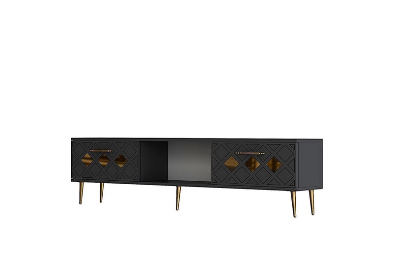 Ilna TV-benk 150 cm, Antrasitt/Gull