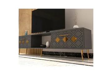 Ilna TV-benk 150 cm - Antrasitt/Gull - Møbler - TV- & Mediamøbler - TV benk & mediabenk