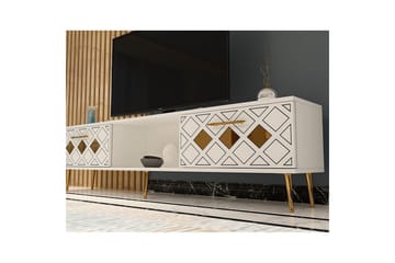Ilna TV-benk 150 cm - Hvit/Gull - Møbler - TV- & Mediamøbler - TV benk & mediabenk