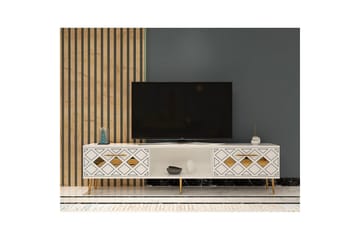 Ilna TV-benk 150 cm - Hvit/Gull - Møbler - TV- & Mediamøbler - TV benk & mediabenk