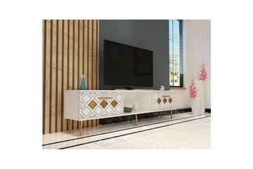Ilna TV-benk 150 cm - Hvit/Gull - Møbler - TV- & Mediamøbler - TV benk & mediabenk