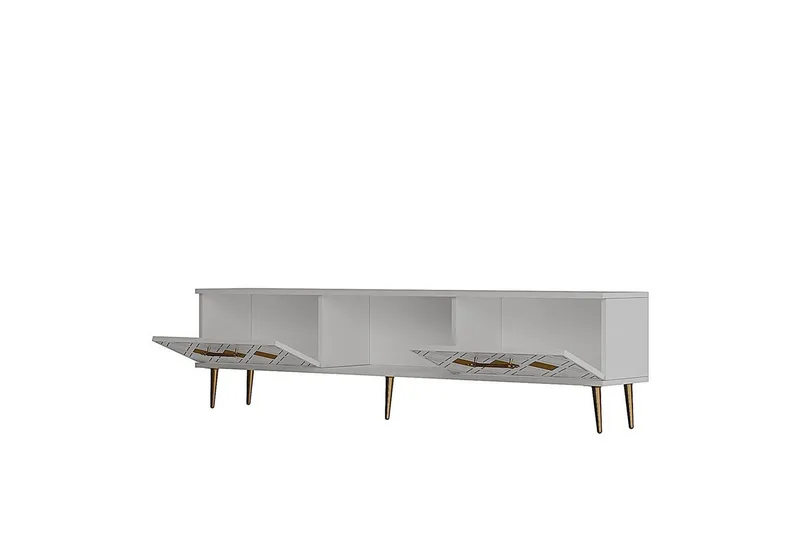 Ilna TV-benk 150 cm - Hvit/Sølv - Møbler - TV- & Mediamøbler - TV benk & mediabenk