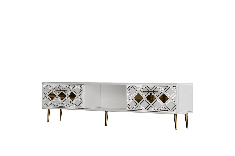 Ilna TV-benk 150 cm, Hvit/Sølv