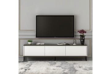 Imaj Gulvstående TV-benk 180 cm med Oppbevaring i Malt Tre - Hvit - Møbler - TV- & Mediamøbler - TV benk & mediabenk