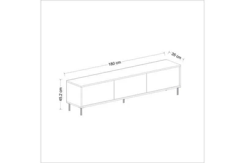 Imaj Gulvstående TV-benk 180 cm med Oppbevaring i Malt Tre - Hvit - Møbler - TV- & Mediamøbler - TV benk & mediabenk