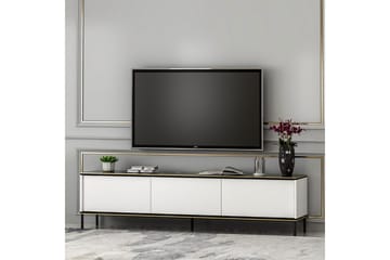 Imaj Gulvstående TV-benk 180 cm med Oppbevaring i Malt Tre - Hvit - Møbler - TV- & Mediamøbler - TV benk & mediabenk