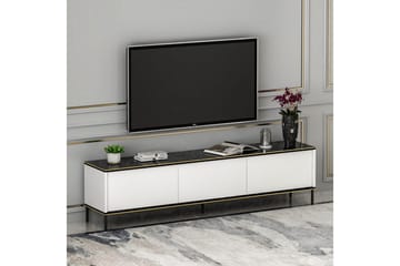 Imaj Gulvstående TV-benk 180 cm med Oppbevaring i Malt Tre - Hvit - Møbler - TV- & Mediamøbler - TV benk & mediabenk