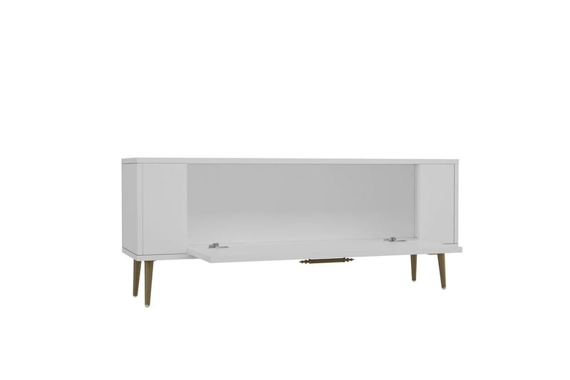 Javin TV-benk 120 cm - Hvit/Gull - Møbler - TV- & Mediamøbler - TV benk & mediabenk