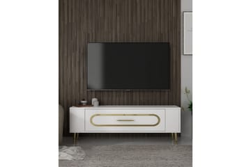 Javin TV-benk 120 cm - Hvit/Gull - Møbler - TV- & Mediamøbler - TV benk & mediabenk