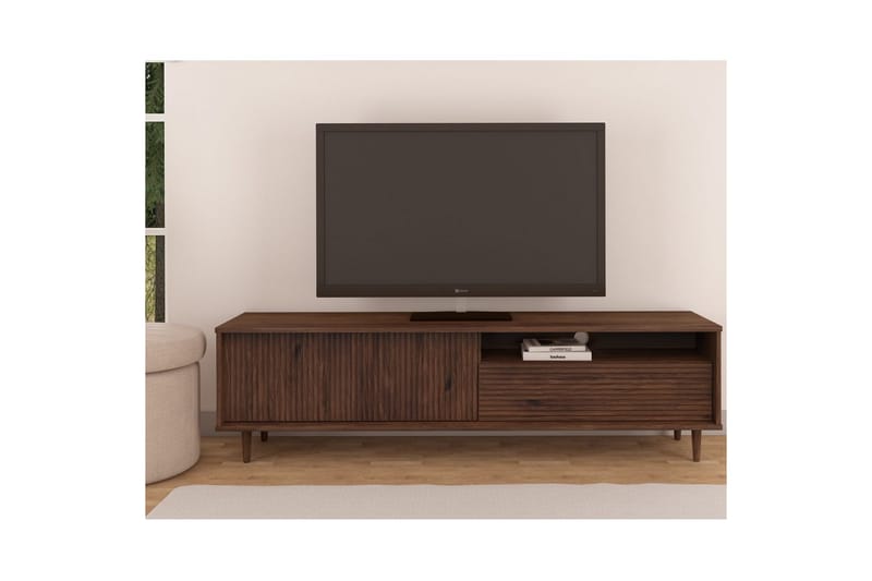 Jerzy TV-stativ 180x38 cm - Brun - Møbler - TV- & Mediamøbler - Mediestativ & veggfeste - TV-veggfeste