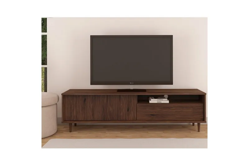 Jerzy TV-stativ 180x38 cm - Brun - Møbler - TV- & Mediamøbler - TV benk & mediabenk