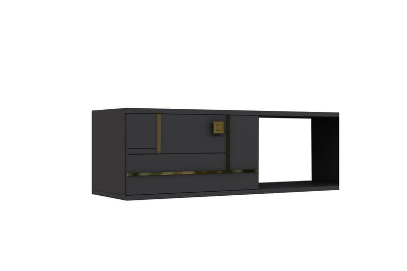 Jorin TV-benk 150 cm - Antrasitt/Gull - Møbler - TV- & Mediamøbler - TV benk & mediabenk