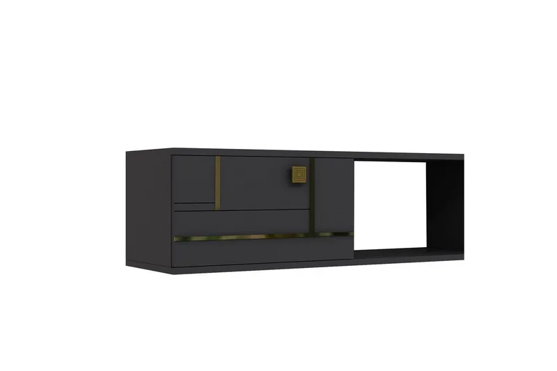 Jorin TV-benk 150 cm - Antrasitt/Gull - Møbler - TV- & Mediamøbler - TV benk & mediabenk