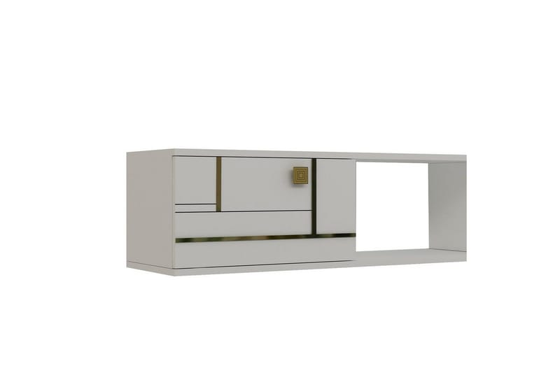 Jorin TV-benk 150 cm - Hvit/Gull - Møbler - TV- & Mediamøbler - TV benk & mediabenk