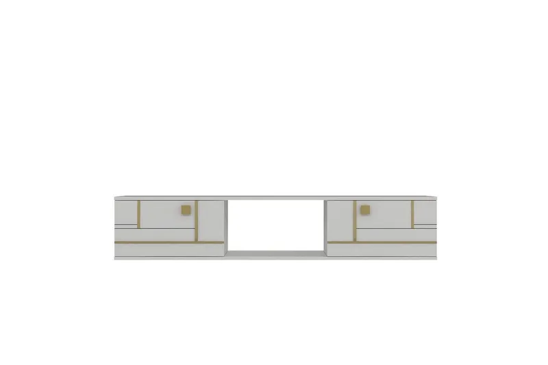 Jorin TV-benk 150 cm, Hvit/Gull