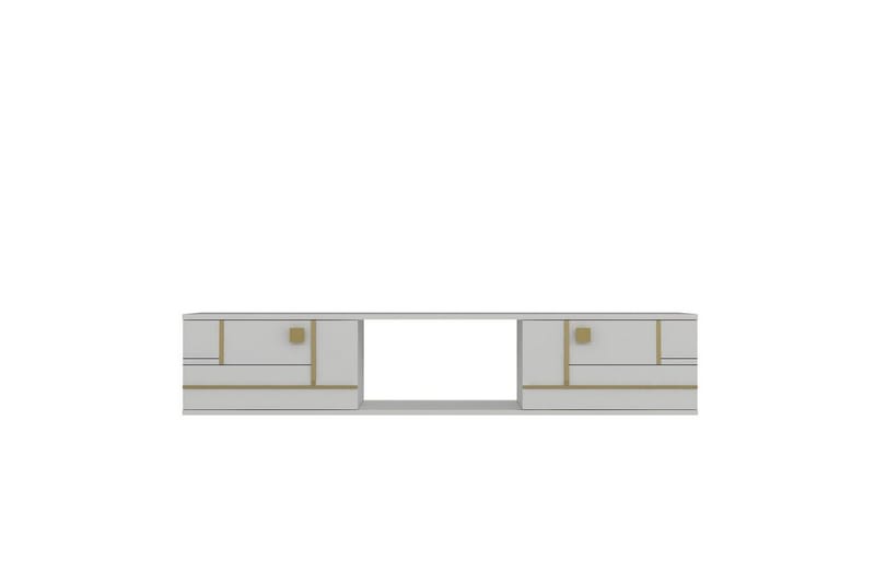 Jorin TV-benk 150 cm - Hvit/Gull - Møbler - TV- & Mediamøbler - TV benk & mediabenk