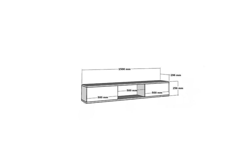 Jorin TV-benk 150 cm - Hvit/Sølv - Møbler - TV- & Mediamøbler - TV benk & mediabenk
