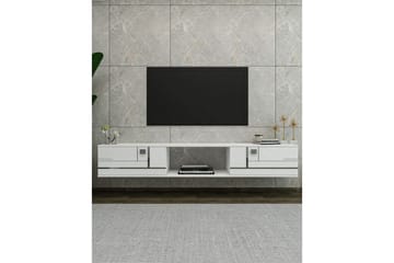 Jorin TV-benk 150 cm - Hvit/Sølv - Møbler - TV- & Mediamøbler - TV benk & mediabenk