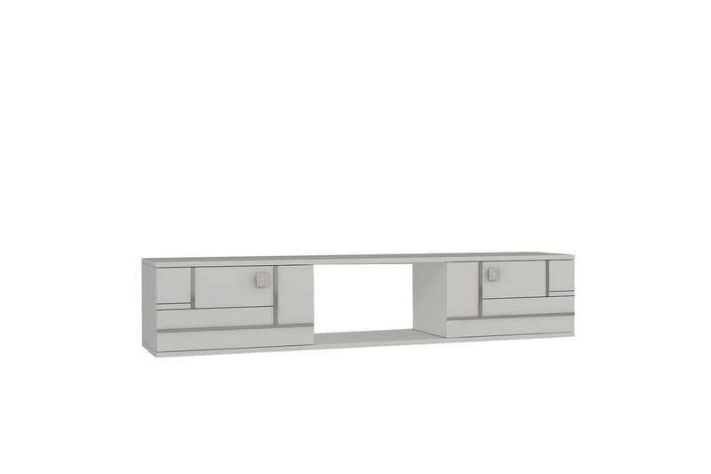 Jorin TV-benk 150 cm - Hvit/Sølv - Møbler - TV- & Mediamøbler - TV benk & mediabenk