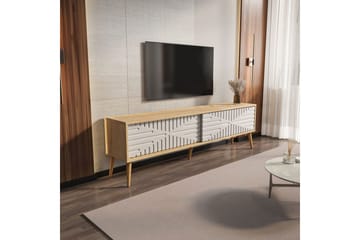 Kalon TV-benk 180 cm - Eik/Hvit - Møbler - TV- & Mediamøbler - TV benk & mediabenk