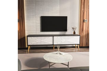 Kalon TV-benk 180 cm - Sort/Hvit - Møbler - TV- & Mediamøbler - TV benk & mediabenk