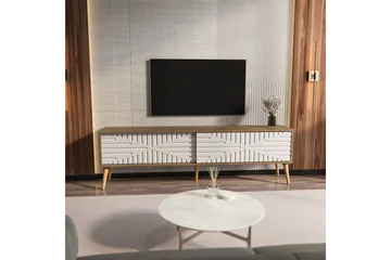 Kalon TV-benk 180 cm - Valnøtt/Hvit - Møbler - TV- & Mediamøbler - TV benk & mediabenk