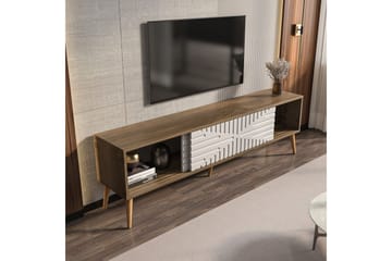 Kalon TV-benk 180 cm - Valnøtt/Hvit - Møbler - TV- & Mediamøbler - TV benk & mediabenk