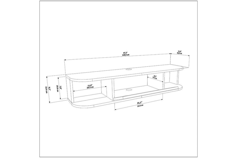 Kalvos TV-benk 120 cm - Antrasitt - Møbler - TV- & Mediamøbler - TV benk & mediabenk