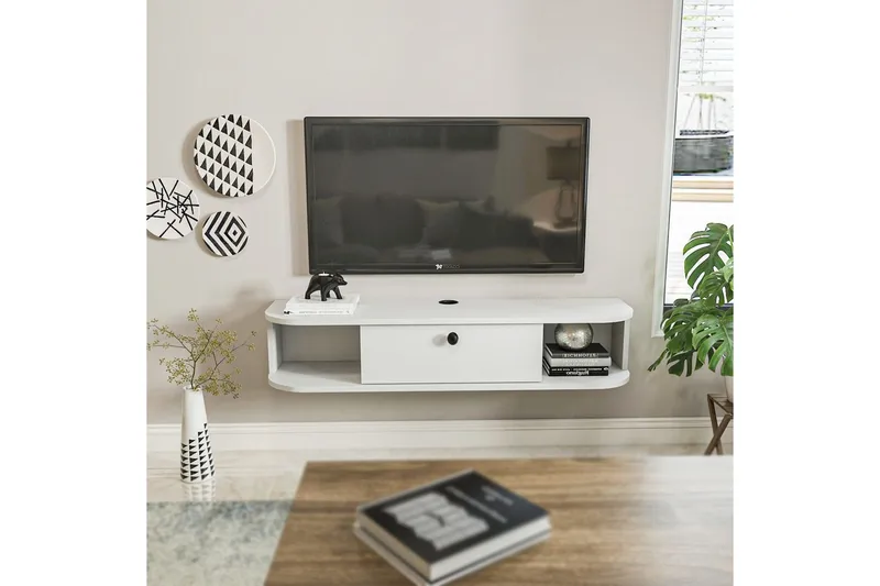 Kalvos TV-benk 120 cm - Hvit - Møbler - TV- & Mediamøbler - TV benk & mediabenk
