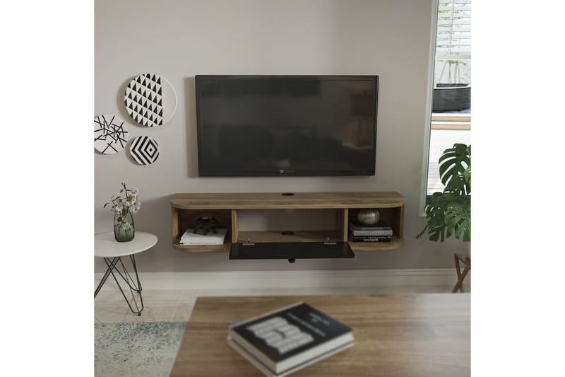 Kalvos TV-benk 120 cm - Sort/Eik - Møbler - TV- & Mediamøbler - TV benk & mediabenk