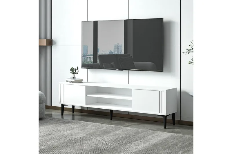 Klyne TV-benk 140 cm - Hvit - Møbler - TV- & Mediamøbler - TV benk & mediabenk