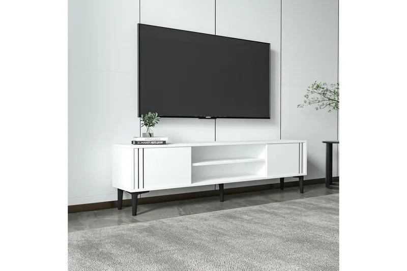 Klyne TV-benk 140 cm - Hvit - Møbler - TV- & Mediamøbler - TV benk & mediabenk