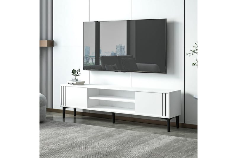 Klyne TV-benk 140 cm - Hvit - Møbler - TV- & Mediamøbler - TV benk & mediabenk