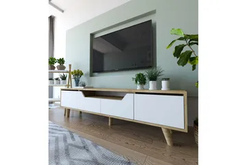 Kollumber TV-benk 180x30 cm - Brun/Hvit - Møbler - TV- & Mediamøbler - Mediestativ & veggfeste - TV-veggfeste