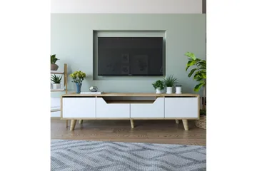 Kollumber TV-benk 180x30 cm - Brun/Hvit - Møbler - TV- & Mediamøbler - Mediestativ & veggfeste - TV-veggfeste