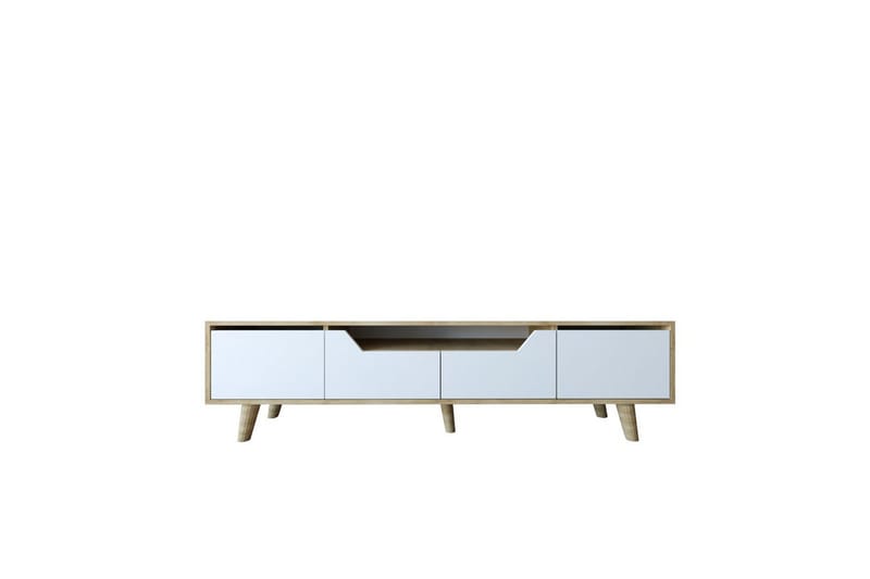 Kollumber TV-benk 180x30 cm, Brun/Hvit