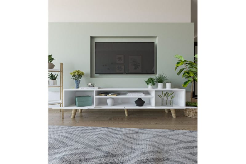Kollumber TV-benk 180x30 cm - Hvit - Møbler - TV- & Mediamøbler - Mediestativ & veggfeste - TV-veggfeste