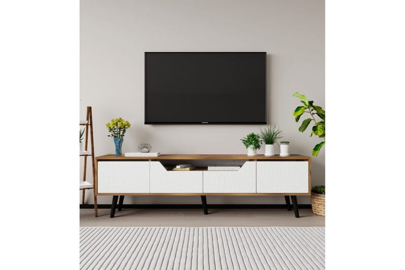 Kollumber TV-benk 180x30 cm - Valnøtt/Hvit - Møbler - TV- & Mediamøbler - Mediestativ & veggfeste - TV-veggfeste