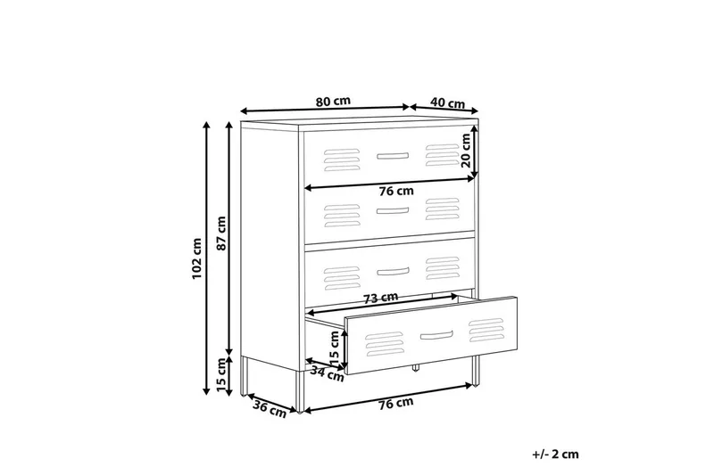 Kommode Enago Rød - Rød - Oppbevaring - Oppbevaringsmøbler - Kommode - Entrekommode