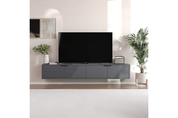 Kulwant Veggmontert TV-benk 180 cm med Oppbevaring i Malt Tre - Antrasitt - Møbler - TV- & Mediamøbler - TV benk & mediabenk