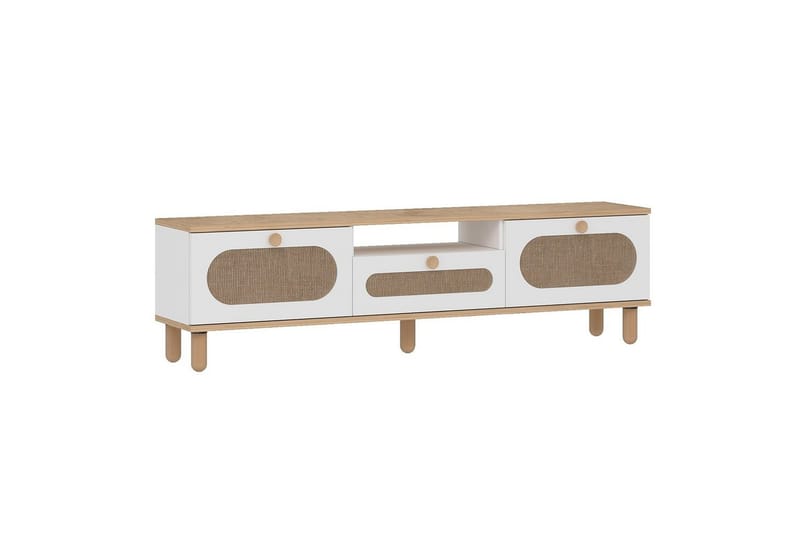 Kumail TV-benk 150 cm - Eik/Hvit - Møbler - TV- & Mediamøbler - TV benk & mediabenk