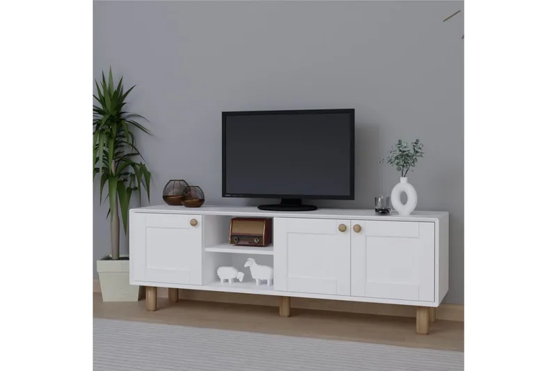 Kuniyoshi TV-benk 160 cm - Hvit - Møbler - TV- & Mediamøbler - TV benk & mediabenk