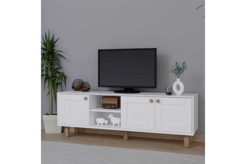 Kuniyoshi TV-benk 160 cm - Hvit - Møbler - TV- & Mediamøbler - TV benk & mediabenk