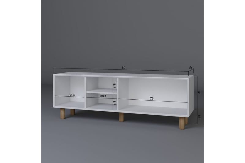 Kuniyoshi TV-benk 160 cm - Hvit - Møbler - TV- & Mediamøbler - TV benk & mediabenk